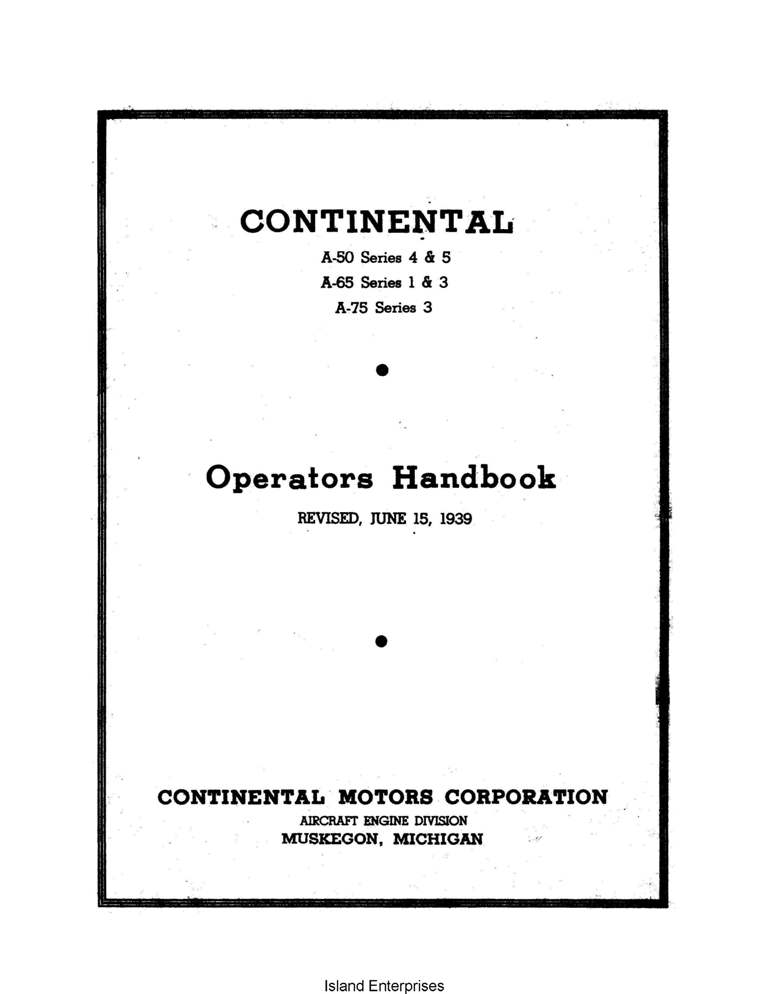 continental a65 engine manual